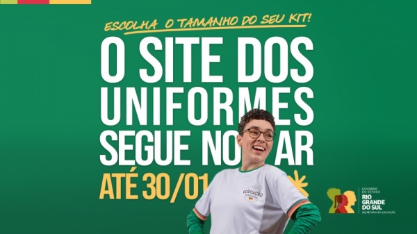 Escolha do tamanho de uniformes escolares da Rede Estadual segue até dia 30/01