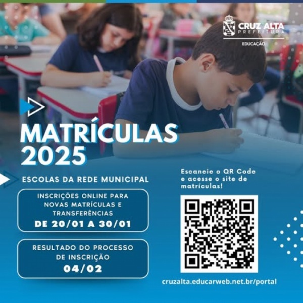 Inscrições para 2ª chamada de matrículas da rede municipal terminam na quinta