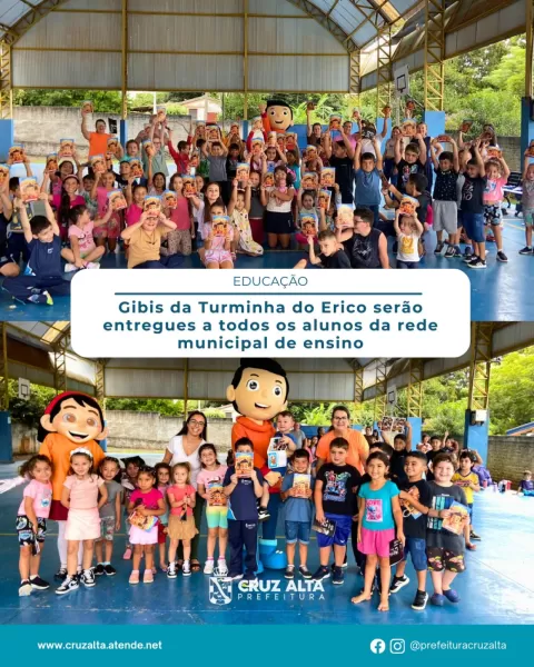Gibis da Turminha do Erico serão entregues a todos os alunos da rede municipal