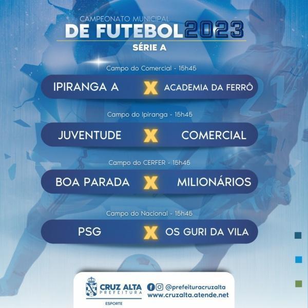 Definidos os jogos da segunda rodada do Campeonato Citadino no próximo domingo