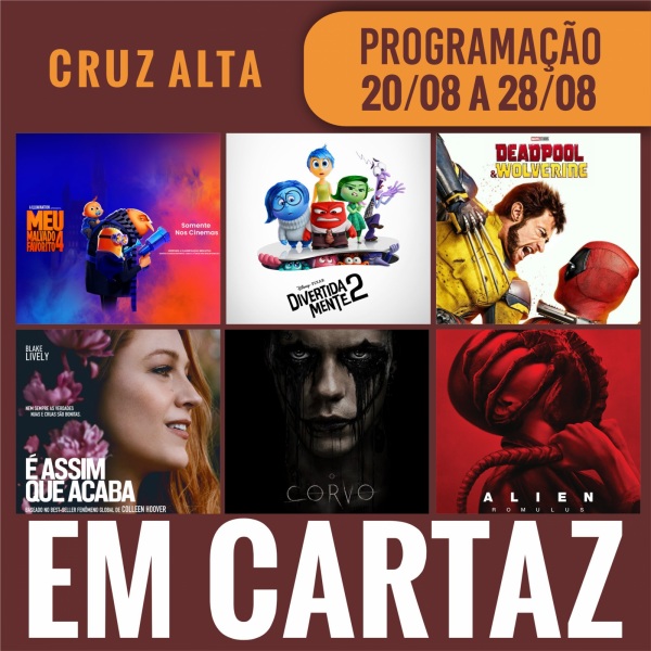 CINEMA: Confira os filmes em Cartaz neste sábado em Cruz Alta
