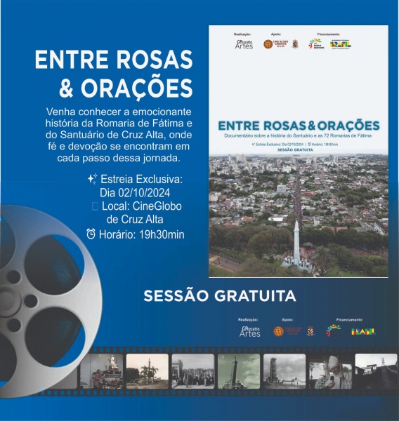 DIA 02> Documentário sobre o Santuário de Fátima será lançado no Cine Globo
