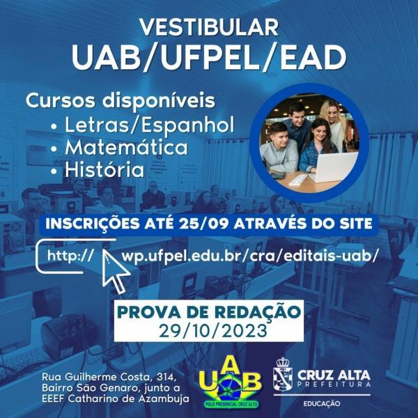 3 Cursos Disponíveis: Inscrições para o processo seletivo da UAB terminam hoje