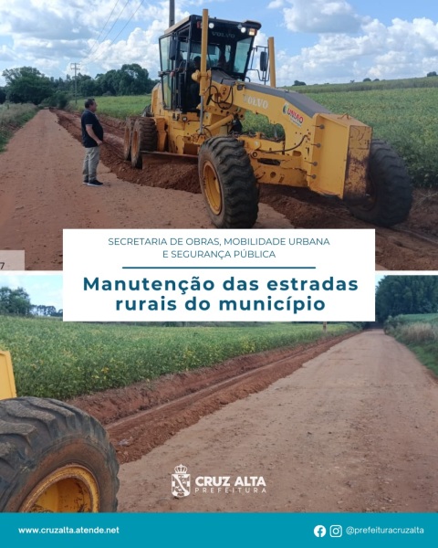 Secretaria de Obras efetua melhorias na estrada velha de Cruz Alta à Pejuçara