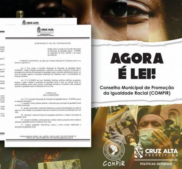 Cruz Alta sanciona lei de criação do conselho de promoção da igualdade racial