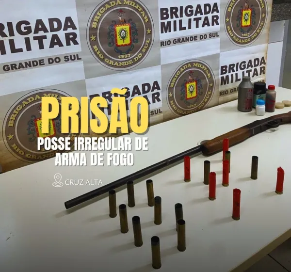 Homem é preso por posse irregular de arma de fogo no interior de Cruz Alta
