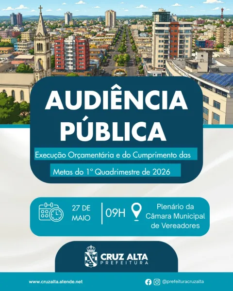QUARTA> Prefeitura realizará audiência pública sobre execução orçamentária