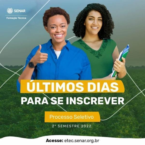 Inscrições para o Curso Técnico em Agronegócio do SENAR segue até quarta-feira