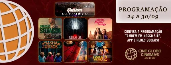 DOMINGO> Confira a programação de filmes  no Cine Globo de Cruz Alta