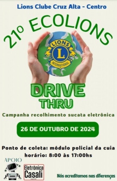 ECOLIONS: hoje tem recolhimento de lixo eletrônico no Módulo da Cuia