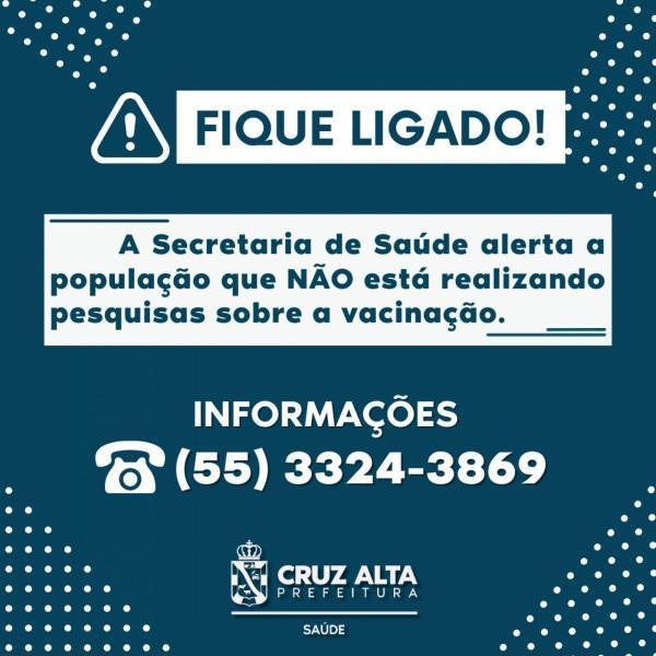 Secretaria Municipal de Saúde alerta sobre tentativa de golpe em Cruz Alta