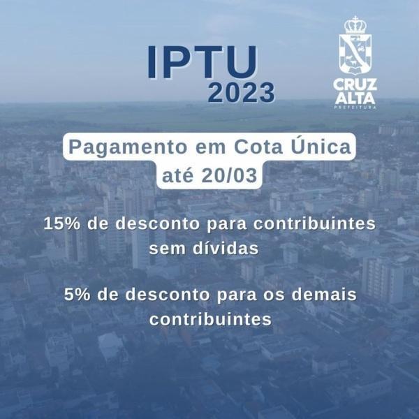 IPTU 2023 pode ser pago com até 15% de desconto até 20 de março