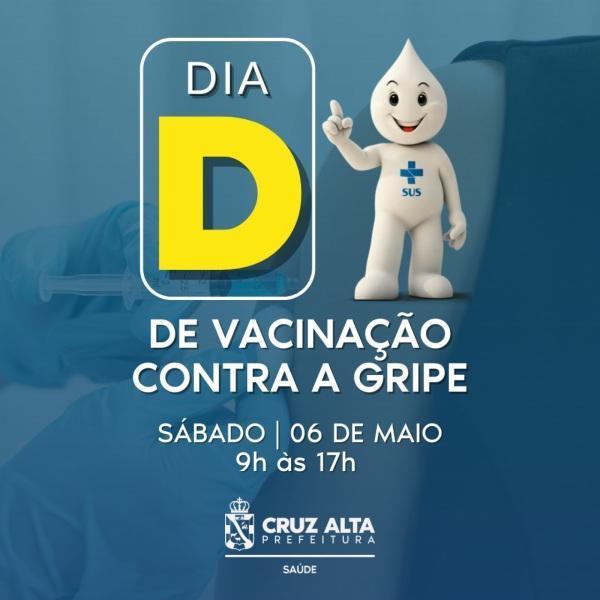 Dia D de vacinação contra influenza será no dia 6 de maio em Cruz Alta