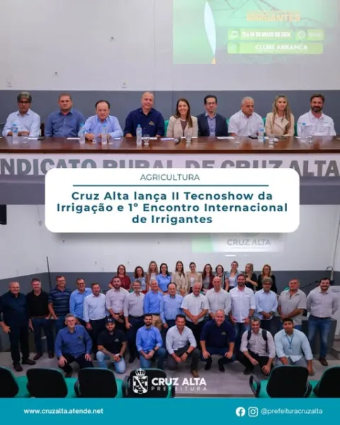 EM MAIO: Cruz Alta lança Tecnoshow da Irrigação e encontro internacional