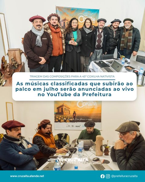45ª COXILHA NATIVISTA> As 30 composições serão divulgadas em instantes