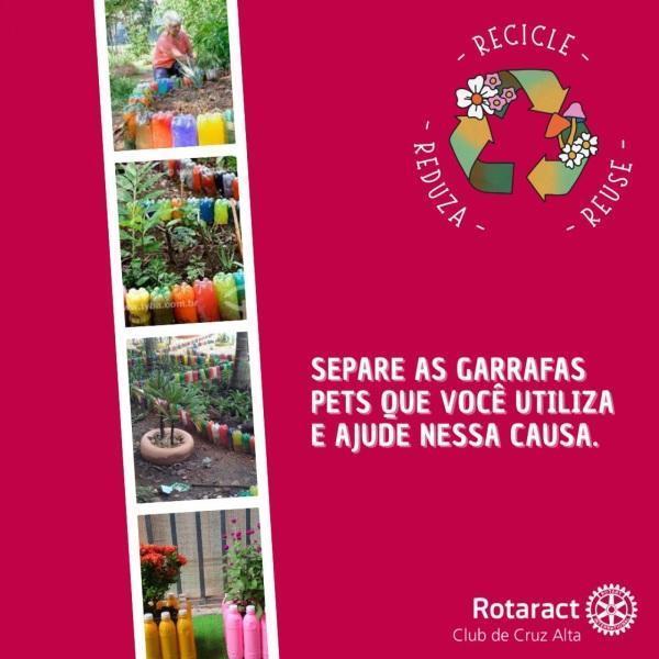 Campanha do Rotaract busca arrecadar garrafas PET para revitalizar pracinha
