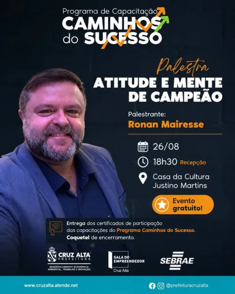 DAQUI A POUCO> Caminhos do Sucesso promove palestra e encerramento de programa