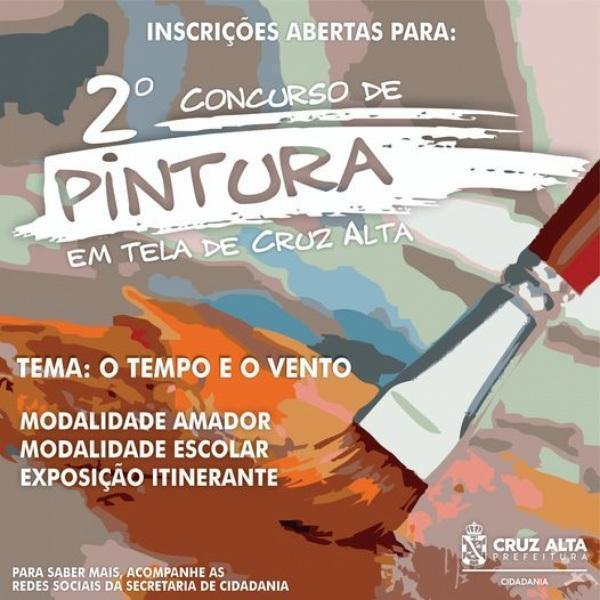 Inscrições para o 2º Concurso de Pintura em Tela encerram na quinta-feira