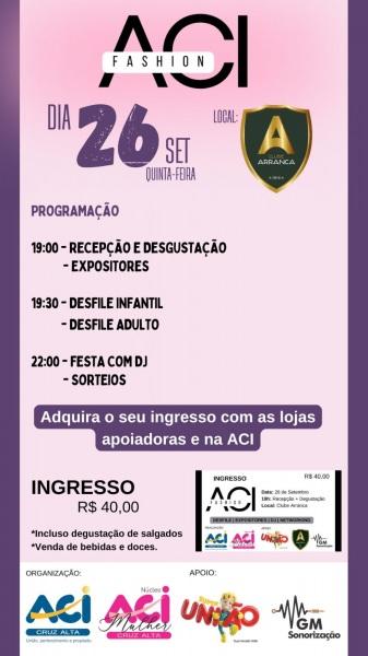 DAQUI A POUCO> ACI Fashion promove desfile e networking em Cruz Alta