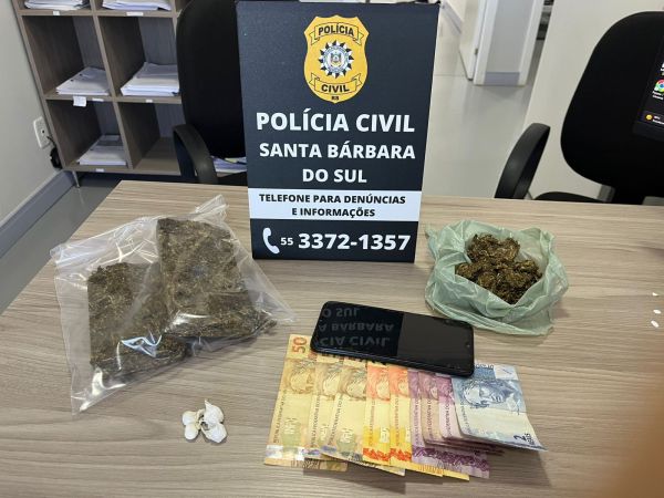 Polícia Civil apreende drogas e motocicleta adulterada em Santa Bárbara do Sul