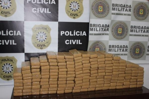 Dois presos e 114kg de maconha são apreendidos em Tenente Portela