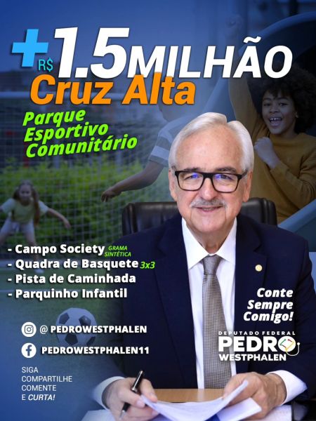 BOA NOTÍCIA!> Ação do Dr. Pedro garante novo Espaço Esportivo para Cruz Alta