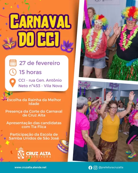 CCI promove Carnaval da melhor idade nesta sexta-feira