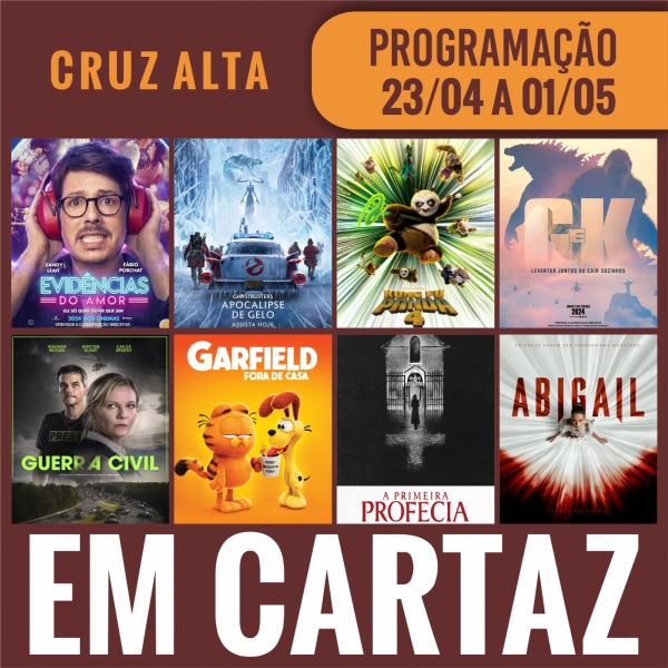 CINEMA: Confira os filmes em Cartaz neste sábado em Cruz Alta