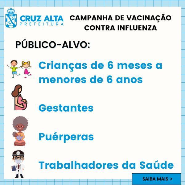 1.700 pessoas já foram vacinadas contra a Influenza em Cruz Alta