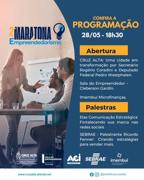 HOJE E AMANHÃ> Cruz Alta promove 2ª Maratona do Empreendedorismo na ACI