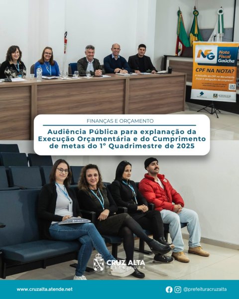 FINANÇAS> Cruz Alta apresenta metas fiscais do 1º quadrimestre de 2025