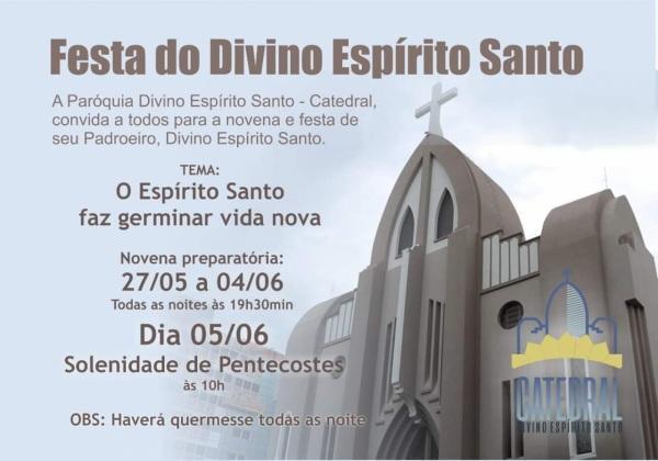 Novena da festa do Divino Espírito Santo inicia nesta sexta-feira 