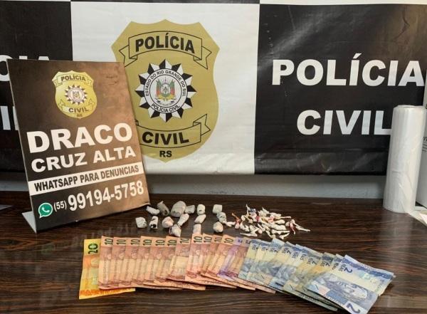 DRACO da Polícia Civil prende indivíduo envolvido com o tráfico em Cruz Alta
