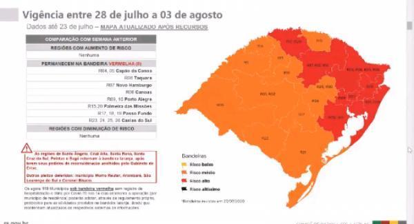 Cruz Alta retorna a bandeira laranja no distanciamento controlado