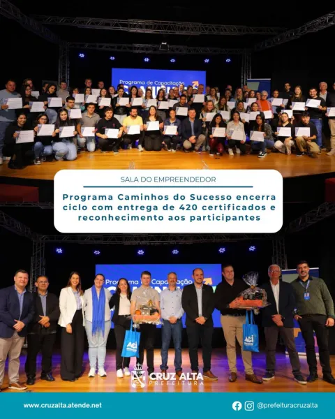 Caminhos do Sucesso encerra edição 2026 com entrega de 420 certificados