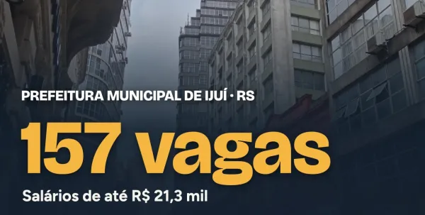 Prefeitura de Ijuí abre concurso público com salários de até R$ 21 mil