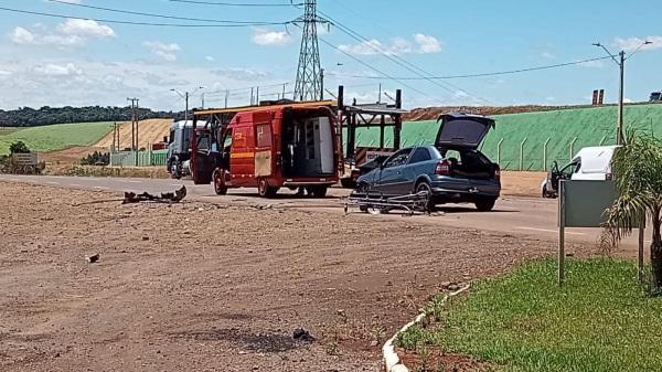 Acidente de trânsito na quinta envolve dois veículos na ERS-223 em Ibirubá