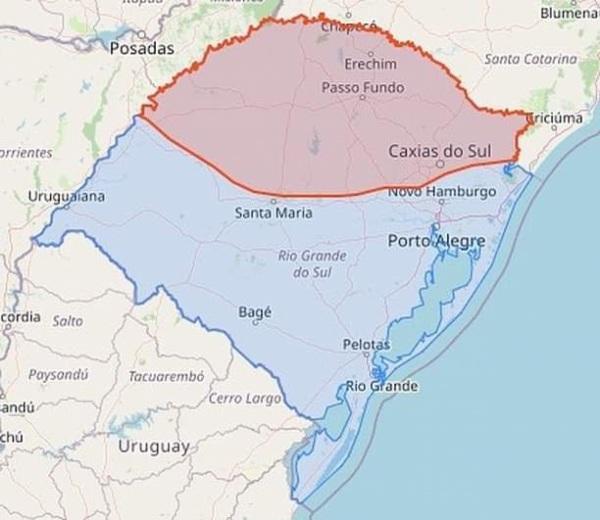 Defesa Civil emite alerta de chuva forte e queda de granizo para Cruz Alta