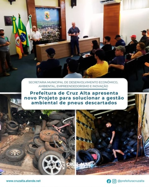 Prefeitura de Cruz Alta Lança Projeto para Gestão de Pneus Descartados