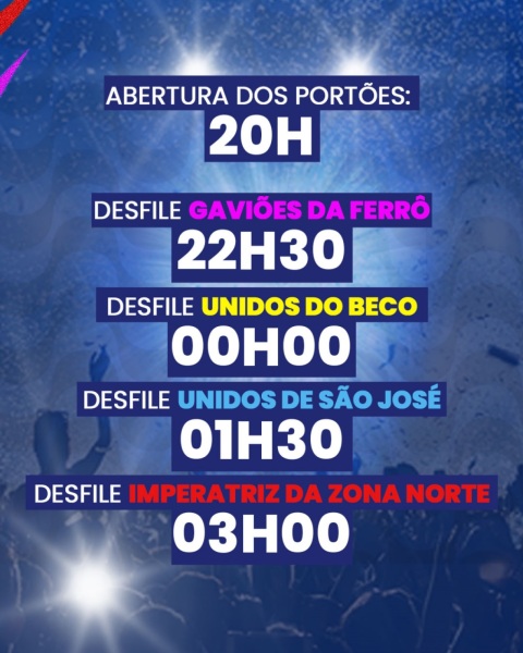 É HOJE> O Desfile das Escolas de Samba de Cruz Alta no sambódromo Mestre Vidal