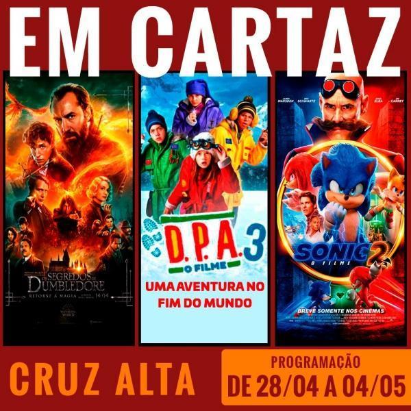 CINEMA : Sonic 2, D.P.A. 3 e Animais Fantásticos : os segredos de Dumbledore 