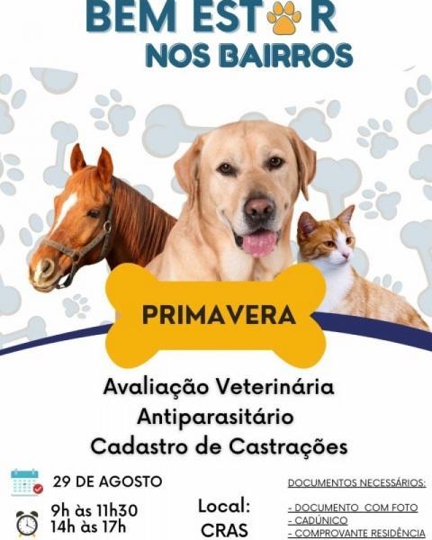 Projeto Bem-Estar estará nesta terça e quarta no Bairro Jardim Primavera
