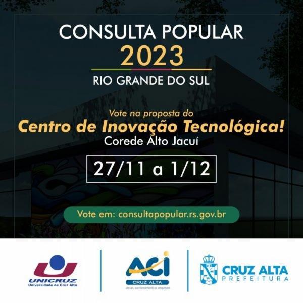 Consulta Popular: vote no proposta do Centro de Inovação Tecnológica