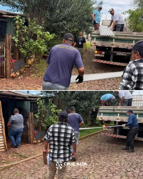 TEMPORAIS> Prefeitura de Cruz Alta distribui 400 telhas a famílias atingidas