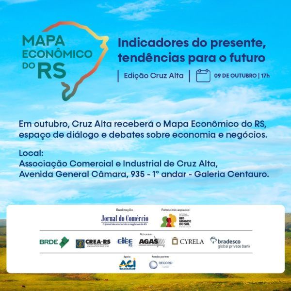 Cruz Alta recebe edição do Mapa Econômico do RS em 9 de outubro na ACI