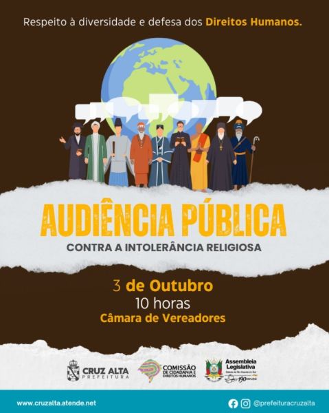 NA SEXTA > Audiência pública discutirá intolerância religiosa em Cruz Alta
