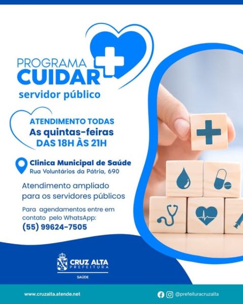 Programa Cuidar+ oferece atendimentos para servidores municipais nesta quinta