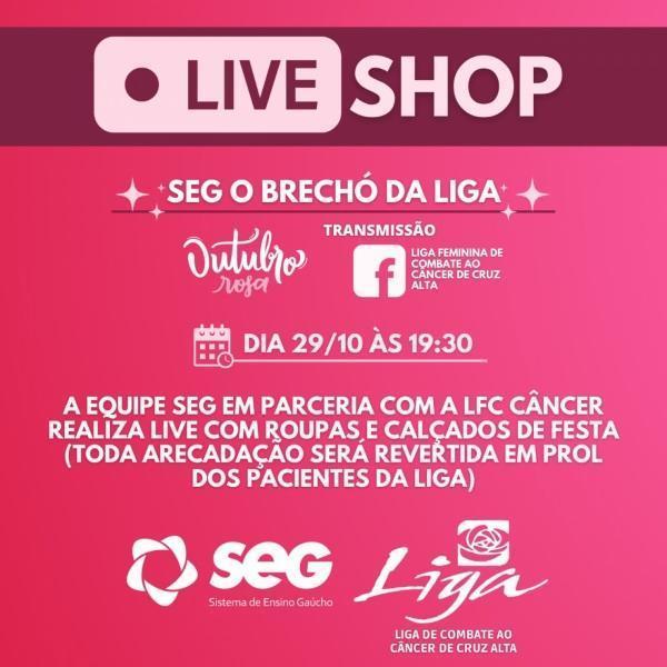 Nesta sexta-feira tem Brechó Live Shop do Outubro Rosa 