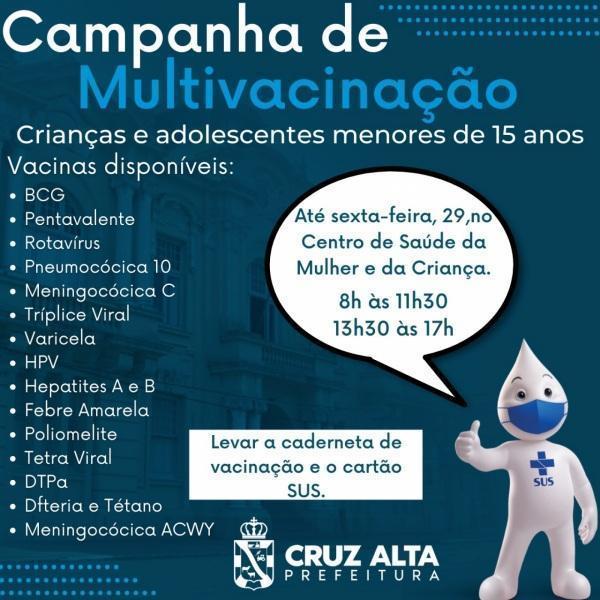 Hoje é o último dia da campanha de multivacinação