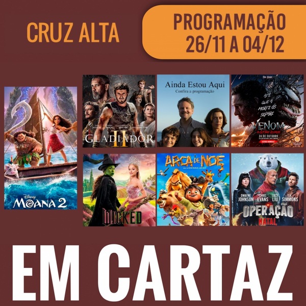 DOMINGO: Confira a programação de filmes  no Cine Globo de Cruz Alta
